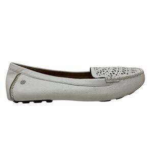 Ugg Claire Leather Loafer Perforated Laser Cut Ivory Casual Slip On Shoe - 9.5